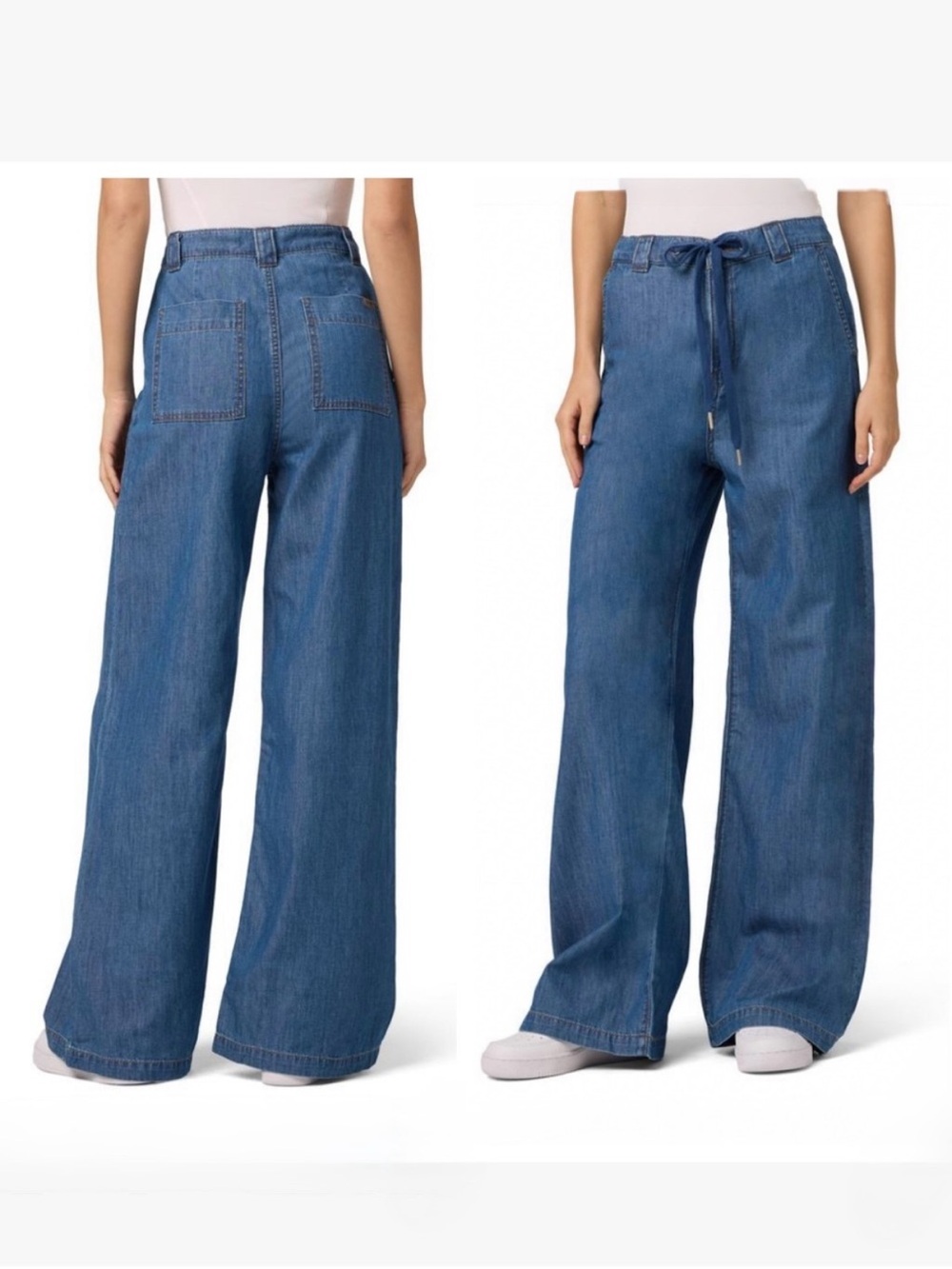 Joe's Jeans Relaxed Wide-Leg Drawstring Denim - Blue